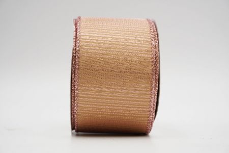 Metaliczna taśma z drutem KF6953 różowa